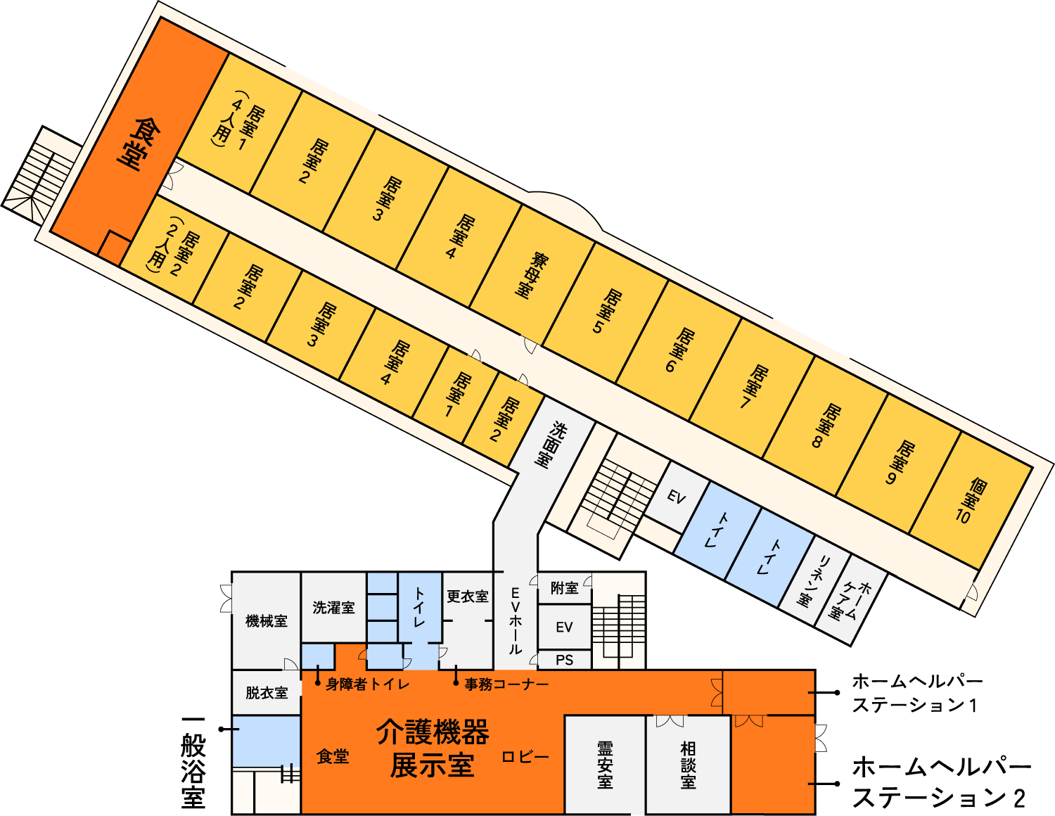フロアマップ 本館2階（新館1階）